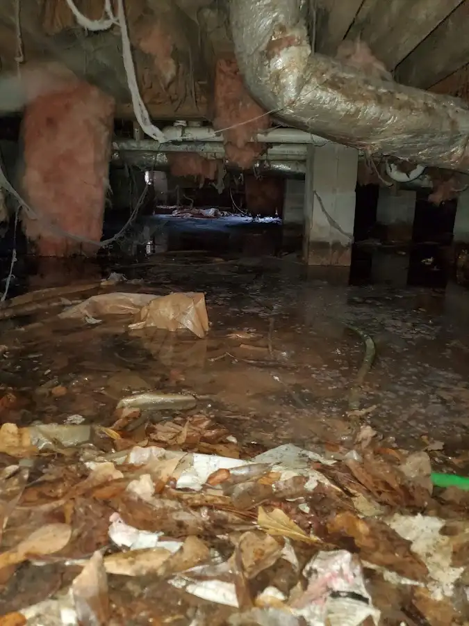 Crawl space flood assessment for Commercial Water Damage Restoration in Central Falls